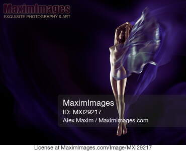 Fine art nude photo of a beautiful naked woman with flowing...... preview image