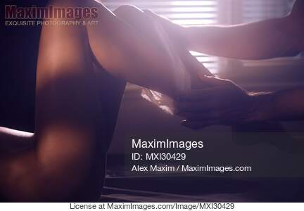 Sensual closeup of couple making love Man hands pulling...... preview image