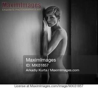 Expressive portrait of a nude woman with short hair...... preview image