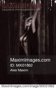 Beautiful half nude Japanese woman in undone kimono leaning...... preview image