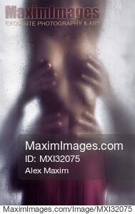 Hands of two men caressing body of half naked woman behind...... preview image