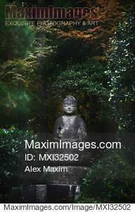 Stone Buddha statue in garden of Ryoanji Kyoto... preview image