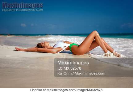 Beautiful sexy young woman in one-piece fashion swimsuit...... preview image