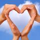 Hands Making Heart over Blue Sky... (thumbnail)