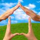 Symbol home over green summer landscape... (thumbnail)