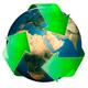 Green recycling symbol around Earth Globe... (thumbnail)
