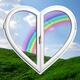 Summer Nature Environment Behind a White Heart-Shaped PVC Window... (thumbnail)
