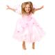 Happy little girl in pink fancy dress jumping... (thumbnail)