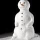 Snowman at night