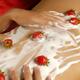 Sexy Nude Woman Body Covered with Cream and Strawberries... (thumbnail)