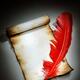 Piece of parchment and quill pen artistic background... (thumbnail)