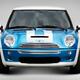 Blue Car Mini Cooper front view... (thumbnail)