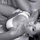 Sexy asian woman in bikini black and white... (thumbnail)