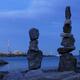 Balanced stones on shore of lake in Toronto... (thumbnail)