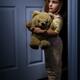 Scared Little Girl Home Alone at Night with a Teddy Bear... (thumbnail)