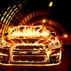Conceptual photo of a Sports Car Covered in Flames Front view... (thumbnail)