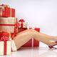 Woman Buried under Christmas Gifts holiday shopping... (thumbnail)