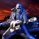 Silver Elvis playing the guitar and classic Cadillac retro car artisti... (thumbnail)