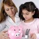 Mother and daughter about to break a piggy bank... (thumbnail)