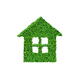 Green home conceptual symbol made from green leaves... (thumbnail)