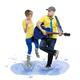 Man and Woman Jumping in a Puddle... (thumbnail)