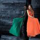 Two Beautiful Women in Elegant Long Dresses... (thumbnail)