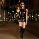 Attractive Young Woman Walking Down the Street at Night... (thumbnail)