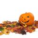 Carved Pumpkin on Fallen Leaves... (thumbnail)