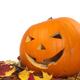 Carved Pumpkin on Fallen Leaves... (thumbnail)