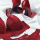Red Lacy Underwear and High Heels Shoes on Silky Fabric... (thumbnail)