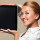Smiling Girl with Apple iPad 3G Tablet... (thumbnail)