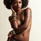Beauty portrait of a black african american woman posing topless weari... (thumbnail)