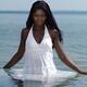 Young Woman in White Dress Standing in Water... (thumbnail)