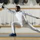 Fencer Practicing in a Gym... (thumbnail)