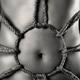 Black and white art nude of sexy woman body with Shibari rope bondage... (thumbnail)