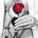 Woman with Red rose in Sensual Bondage Shibari photograph... (thumbnail)