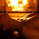 Beautiful Naked Woman in Front of a Fireplace... (thumbnail)