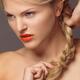 Beautiful Young Woman with Orange Lipstick... (thumbnail)