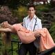 Romantic couple, young handsome man holding a fainting lady in his arm... (thumbnail)
