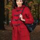 Woman in a Red Coat in Fall... (thumbnail)
