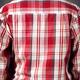 Back of a man wearing red tartan shirt... (thumbnail)