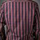 Back of a man wearing dark red tartan shirt... (thumbnail)