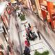 Shoppers blurred from motion at Toronto Eaton Centre shopping mall... (thumbnail)