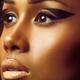 Beauty closeup of face with exotic makeup... (thumbnail)