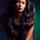 Beautiful young woman with long flying hair... (thumbnail)