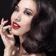 Beauty portrait of a woman with red lipstick... (thumbnail)