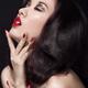 Sensual beauty portrait of a woman with red lipstick... (thumbnail)