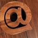 Internet and email symbol at made of wood... (thumbnail)