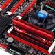 Closeup of computer motherboard with memory and CPU... (thumbnail)