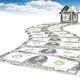 Money path to a house made of dollars under blue sky... (thumbnail)